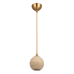 Подвесной светильник с шарообразным плафоном из травертина Shaw Marble Lighting варинант исполнения - 1 | Loft Concept в Липецке