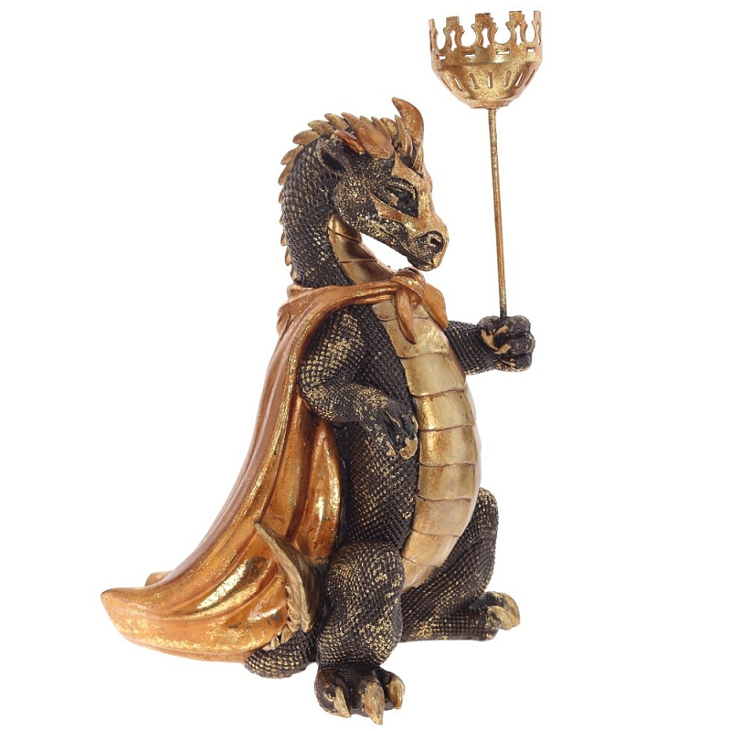 Подсвечник в виде дракона Dragon candlestick Gold Золотой Черный Подсвечник в виде дракона Dragon candlestick Gold Золотой Черный в Липецке | Loft Concept