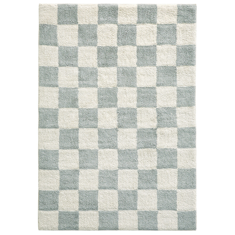 Ковер с шахматным принтом Chess Layout из хлопка Серо-голубой Серо-коричневый Ковер с шахматным принтом Chess Layout из хлопка Серо-голубой Серо-коричневый в Липецке | Loft Concept