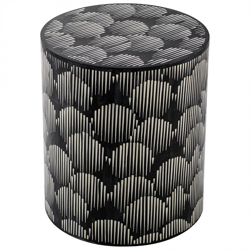 Табурет Black&white Indian Bone Inlay stool Черно-белый Табурет Black&white Indian Bone Inlay stool Черно-белый в Липецке | Loft Concept
