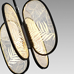 Люстра с гравировкой на акриловых плафонах Gravyura Black D 33 см варинант исполнения - 3 | Loft Concept в Липецке