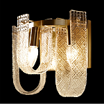 Бра с металлическим основанием золотого цвета и хрустальными подвесками Textured Glass варинант исполнения - 5 | Loft Concept в Липецке