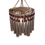 Люстра круглая плетеная с кисточками Walnut Chandelier Tassels Boho Style варинант исполнения - 1 | Loft Concept в Липецке