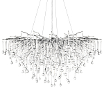 Люстра подвесная с прозрачными стеклянными подвесками в форме капель Диаметр 100 см Droplet Chandelier варинант исполнения - 16 | Loft Concept в Липецке