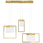 Подвесной геометрический светильник со стеклом Rectangle Geometry Trio Glass Chandelier варинант исполнения - 2 | Loft Concept в Липецке