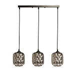 Люстра с тремя плафонами из серого граненого стекла Smoked Prism варинант исполнения - 2 | Loft Concept в Липецке