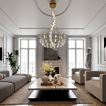 Люстра подвесная из металла с хрустальными прозрачными подвесками Quasar 81 варинант исполнения - 6 | Loft Concept в Липецке