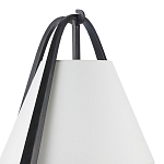 Торшер с черным каркасом и белым тканевым абажуром в форме конуса Stylish Solution варинант исполнения - 2 | Loft Concept в Липецке