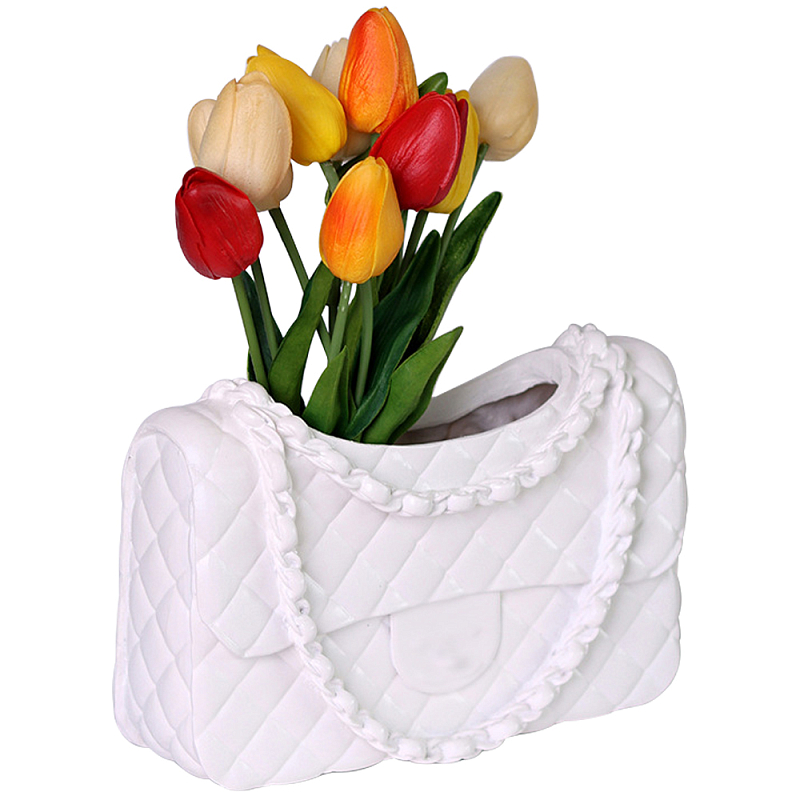 Кашпо в виде сумки Bag Vase White Белый Кашпо в виде сумки Bag Vase White Белый в Липецке | Loft Concept