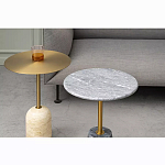 Кофейный столик круглый из мрамора серый Reliable Foundation варинант исполнения - 1 | Loft Concept в Липецке