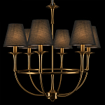 Люстра на металлическом основании бронзового цвета с 6-ю черными конусовидными абажурами Dignity варинант исполнения - 7 | Loft Concept в Липецке