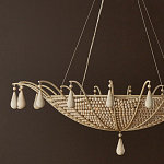 Люстра из деревянных бусин с подвесками в виде капель Wooden Beads варинант исполнения - 2 | Loft Concept в Липецке