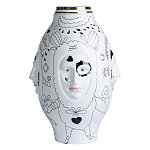 Ваза с декоративными лицами и графическими элементами в виде сердец и символов Faces of Imagination варинант исполнения - 1 | Loft Concept в Липецке