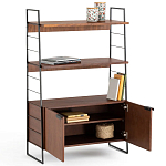 Стеллаж из стали и орехового дерева Derek Wood Rack варинант исполнения - 3 | Loft Concept в Липецке