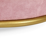 Банкетка круглая пыльно-розовый велюр на 4-х металлических ножках золотого цвета SANJAY варинант исполнения - 3 | Loft Concept в Липецке