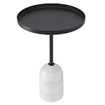 Кофейный столик с круглой чёрной столешницей и мраморным основанием Exquisite Practicality варинант исполнения - 1 | Loft Concept в Липецке