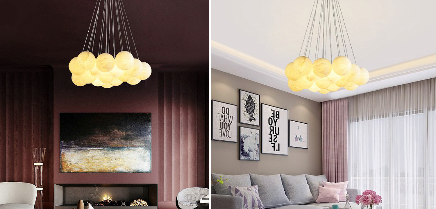Каскадный Cветильник 16 Шариков из натурального мрамора Marble Balls Lamp Каскадный Cветильник 16 Шариков из натурального мрамора Marble Balls Lamp - Loft-Concept в Липецке