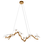 Люстра подвесная линейная с прозрачными стеклянными птичками на ветвях Serip Voa варинант исполнения - 2 | Loft Concept в Липецке