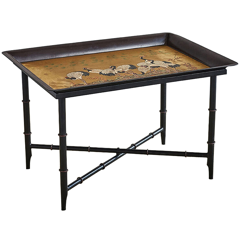 Кофейный стол в стиле Шинуазри Cranes Chinoiserie Collection Coffee Table Черный Золотой Мульти Кофейный стол в стиле Шинуазри Cranes Chinoiserie Collection Coffee Table Черный Золотой Мульти в Липецке | Loft Concept