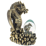 Декоративная статуэтка Дракон и стеклянное яйцо Dragon and Glass Egg Gold Black варинант исполнения - 1 | Loft Concept в Липецке