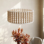 Люстра в форме цилиндра с вставками из деревянных бусин Wooden Beads варинант исполнения - 6 | Loft Concept в Липецке