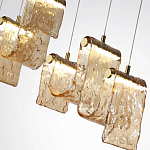 Подвесной светильник линейный с плафонами волнистой формы из фактурного стекла Big Wave варинант исполнения - 10 | Loft Concept в Липецке