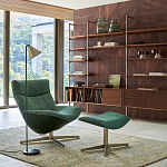 Кресло вращающееся с подставкой для ног зеленое Verdante варинант исполнения - 5 | Loft Concept в Липецке