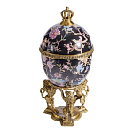 Шкатулка в форме яйца на величественных львах из фарфора с бронзовыми элементами Eden Garden варинант исполнения - 3 | Loft Concept в Липецке