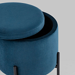 Синий пуф на черных ножках SANJAY варинант исполнения - 3 | Loft Concept в Липецке