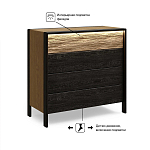 Комод 4 ящика с подсветкой на рельефном фасаде Warm Industrial варинант исполнения - 8 | Loft Concept в Липецке