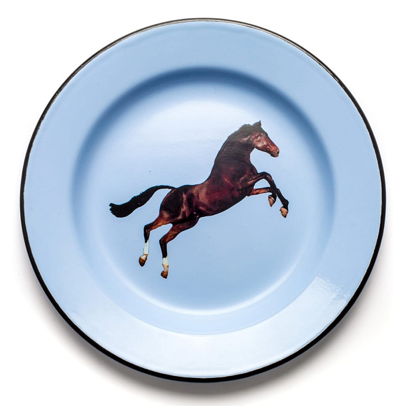 Тарелка Seletti Horse Голубой Коричневый Тарелка Seletti Horse Голубой Коричневый в Липецке | Loft Concept