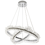 Люстра два кольца с хрустальным декором Rowan Crystal Ring Horizontal Chrome Chandelier варинант исполнения - 2 | Loft Concept в Липецке