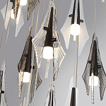 Люстра каскадная с 24-мя рельефными прозрачными плафонами в форме лепестков Glass Pod  варинант исполнения - 6 | Loft Concept в Липецке