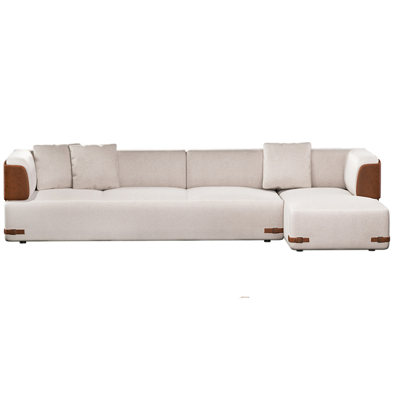 Угловой диван Richmond Молочный Коричневый в Липецке | Loft Concept 