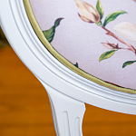 Стул светло-серый из натурального бука с изображением птиц и цветов Blooming Red Birds варинант исполнения - 2 | Loft Concept в Липецке