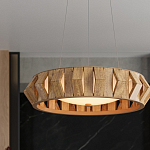 Люстра круглая из толстых деревянных реек Wooden Slats варинант исполнения - 5 | Loft Concept в Липецке