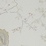 Обои ручная роспись Summer Night Blossom Colourway SC-122 on Bleached white dyed silk варинант исполнения - 2 | Loft Concept в Липецке