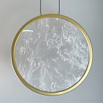 Светодиодный подвесной светильник круглой формы с металлической рамой золотого цвета Marble Glow 47 варинант исполнения - 3 | Loft Concept в Липецке