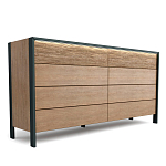 Комод 8 ящиков с подсветкой на рельефном фасаде Warm Industrial варинант исполнения - 5 | Loft Concept в Липецке