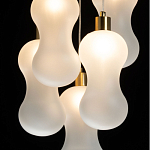 Люстра с 5-ю матовыми белыми стеклянными плафонами волнообразной формы Lucid Rain  варинант исполнения - 5 | Loft Concept в Липецке