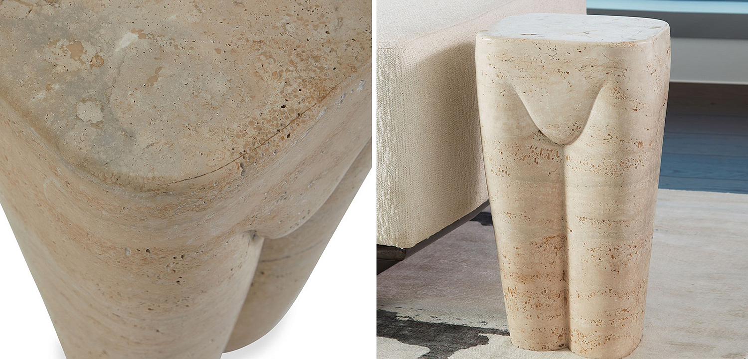 Приставной стол Tianna Travertine Side Table Приставной стол Tianna Travertine Side Table - Loft-Concept в Липецке