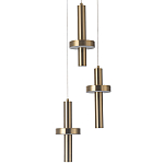 Каскадный светильник с 3-мя плафонами Flos Brass Metal Acrylic Trio Hanging Lamp варинант исполнения - 2 | Loft Concept в Липецке