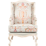 Кресло из массива бука серое с растительным орнаментом Raffael Floral Grey Armchair варинант исполнения - 1 | Loft Concept в Липецке