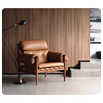 Кресло с деревянным каркасом и обивкой из натуральной кожи Medieval Furniture варинант исполнения - 3 | Loft Concept в Липецке