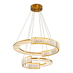 Светодиодная двухъярусная кольцевая люстра из хрусталя и стали и с пультом для регулировки света Maude Crystal Light варинант исполнения - 1 | Loft Concept в Липецке