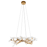 Люстра подвесная с прозрачными стеклянными птичками на ветвях Диаметр 80 см Serip Voa варинант исполнения - 2 | Loft Concept в Липецке
