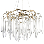 Люстра с хрустальными подвесками в виде капель Droplet Crystal Gold Chandelier 8 варинант исполнения - 1 | Loft Concept в Липецке