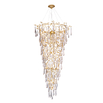 Люстра подвесная в форме перевернутой пирамиды с металлическими ветвями и прозрачными стеклянными подвесками Droplet Chandelier варинант исполнения - 2 | Loft Concept в Липецке