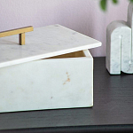 Шкатулка из белого мрамора Save Time варинант исполнения - 5 | Loft Concept в Липецке