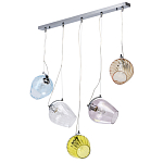 Люстра линейная с 5-ю разноцветными стеклянными плафонами Kaleido варинант исполнения - 2 | Loft Concept в Липецке